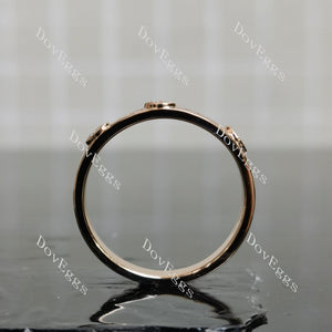 Doveggs star and moon round moissanite wedding band-3.5mm band width