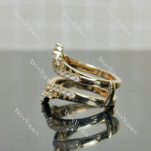Doveggs round marquise pave moissanite/lab grown diamond enhancer/wedding band-7.3mm band width