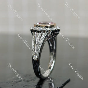 (size 7.75) Doveggs sterling silver 3ct Cushion pink sapphire engagement ring