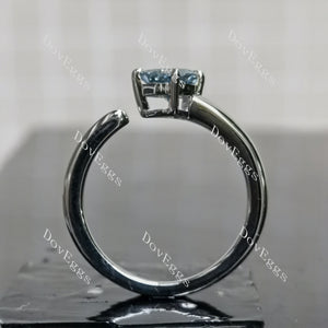 (size 9.25) Doveggs sterling silver gold 1ct Pear smokey spark grey colored moissanite engagement ring