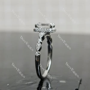 (size 6.75) Doveggs sterling silver 1ct emerald moissanite engagement ring