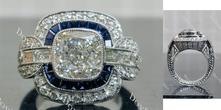 Cushion Bezel Halo Vintage Lab Grown Diamond