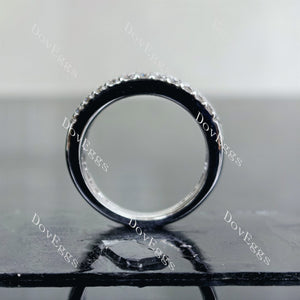Doveggs round pave moissanite/lab grown diamond wedding band-8.0mm band width