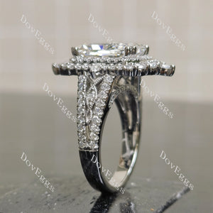 Doveggs halo pave vintage engagement ring only semi-mount only(Exclusively to DovEggs Stones)
