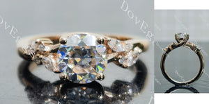 round side stones moissanite engagement ring