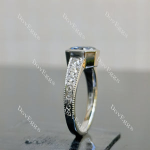 Doveggs octagon bezel pave moissanite engagement ring