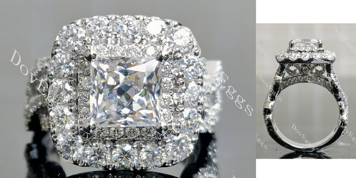 Doveggs halo moissanite engagement ring only - DovEggs-Seattle