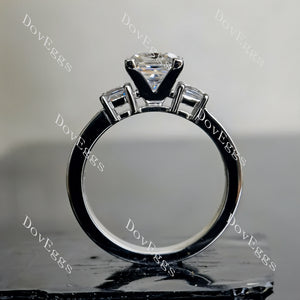 Doveggs princess three-stone channel set moissanite engagement ring