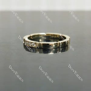 Doveggs round floral moissanite wedding band-2.1mm band width