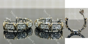 Doveggs round pave moissanite earrings