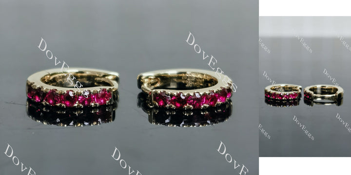 Doveggs round colored gem/lab grown diamond hoop earrings for women - DovEggs-Seattle