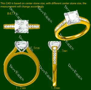 Tin’s Regalo radiant half eternity moissanite engagement ring
