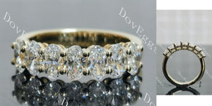 oval 1/3 eternity pave moissanite/lab grown diamond wedding band