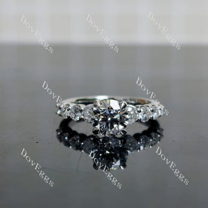Round Pave Side Stone Lab Grown Diamond