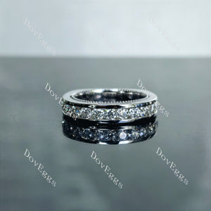 Doveggs round channel set moissanite/lab grown diamond wedding band-4.0mm band width
