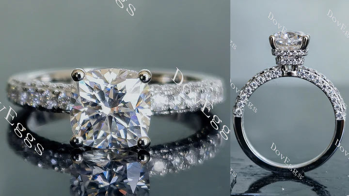 DovEggs half eternity pave engagement ring only semi-mount only(Exclusively to DovEggs Stones) - DovEggs-Seattle