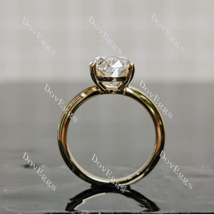 Doveggs Oval Pave Solitaire Lab Grown Diamond Engagement Ring