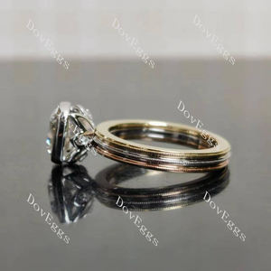 (size 5.5) Doveggs 10k rose gold & white gold & yellow gold 2.248ct cushuion Excellent cut lab grown diamond ring(certified)