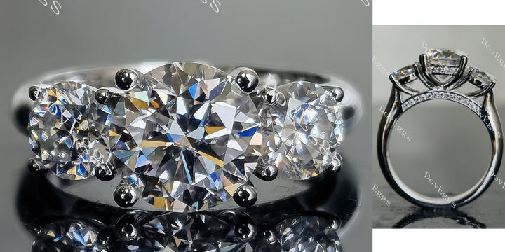 three-stone moissanite engagement ring