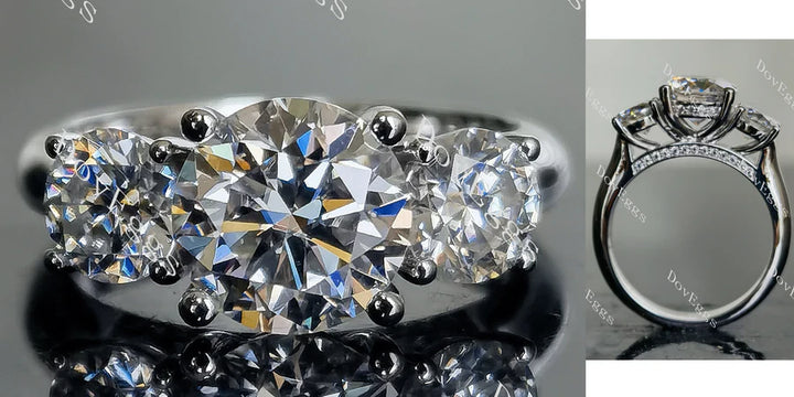 DovEggs three-stone engagement ring semi-mount only(Exclusively to DovEggs Stones) - DovEggs-Seattle