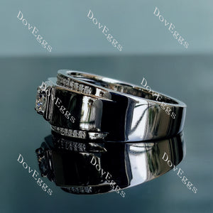 Doveggs round wide pave moissanite engagement ring