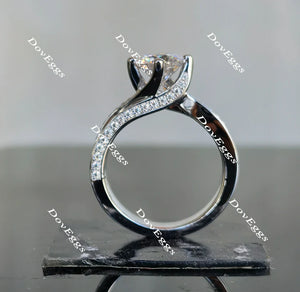 Doveggs art deco pave engagement ring only semi-mount only(Exclusively to DovEggs Stones)