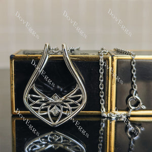 Doveggs lotus crystal round moissanite/lab grown diamond pendant necklace (pendant only)
