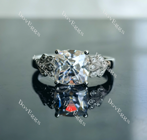 Doveggs cushion art deco moissanite engagement ring