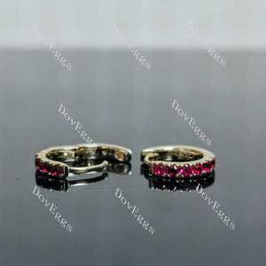 Doveggs round colored gem hoop earrings for women