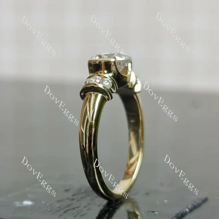 Doveggs bezel vintage engagement ring semi-mount only(Exclusively to DovEggs Stones)
