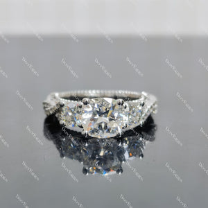 (size5.25) Doveggs 1.5ct cushion moissanite sterling silver engagement ring