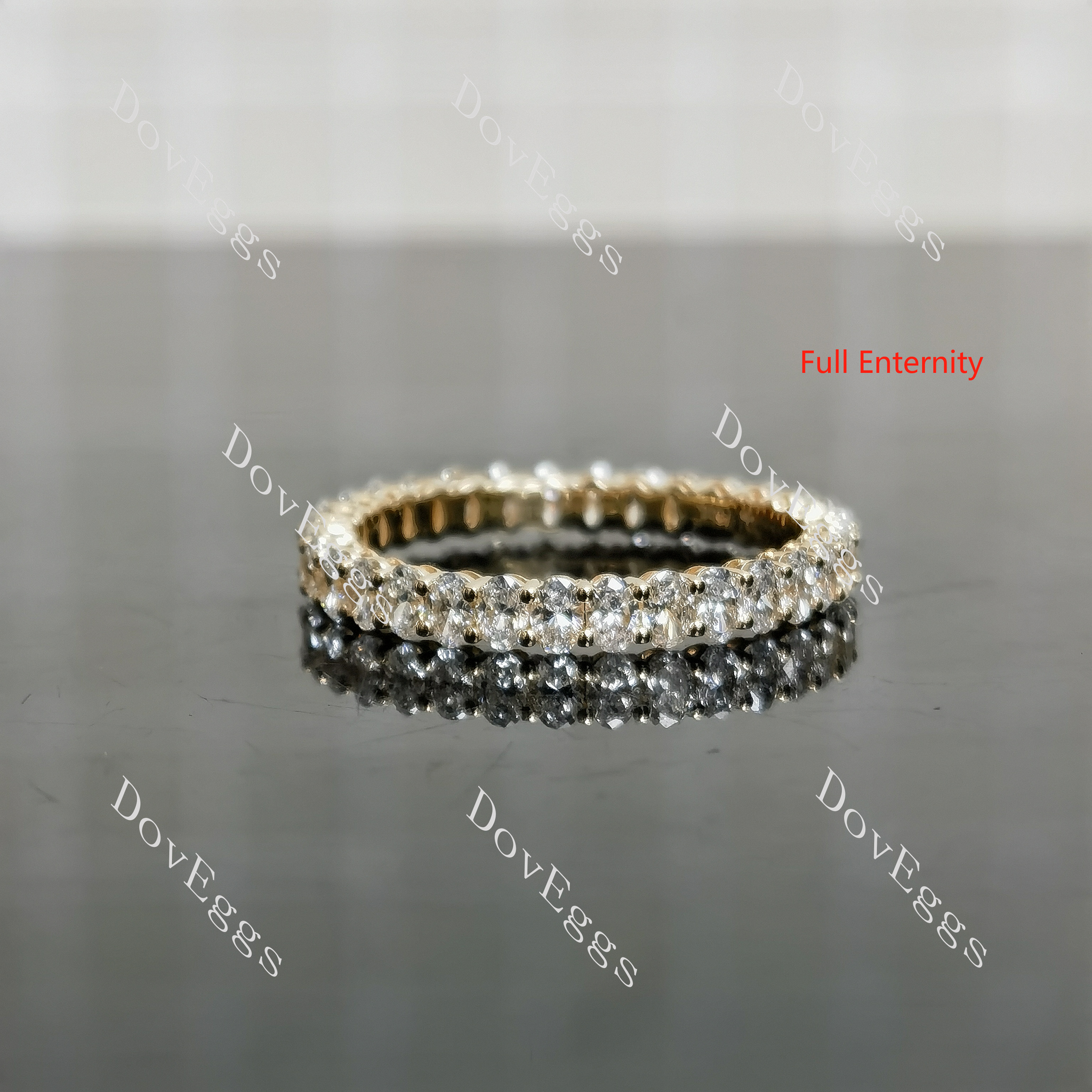 The Megan oval 3/4 eternity pave moissanite/lab grown diamond wedding band-2.3mm band width