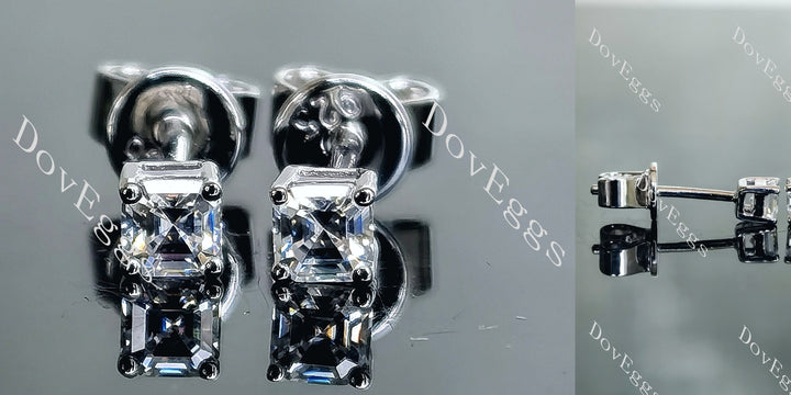 Doveggs 3mm asscher moissanite earrings for women - DovEggs-Seattle