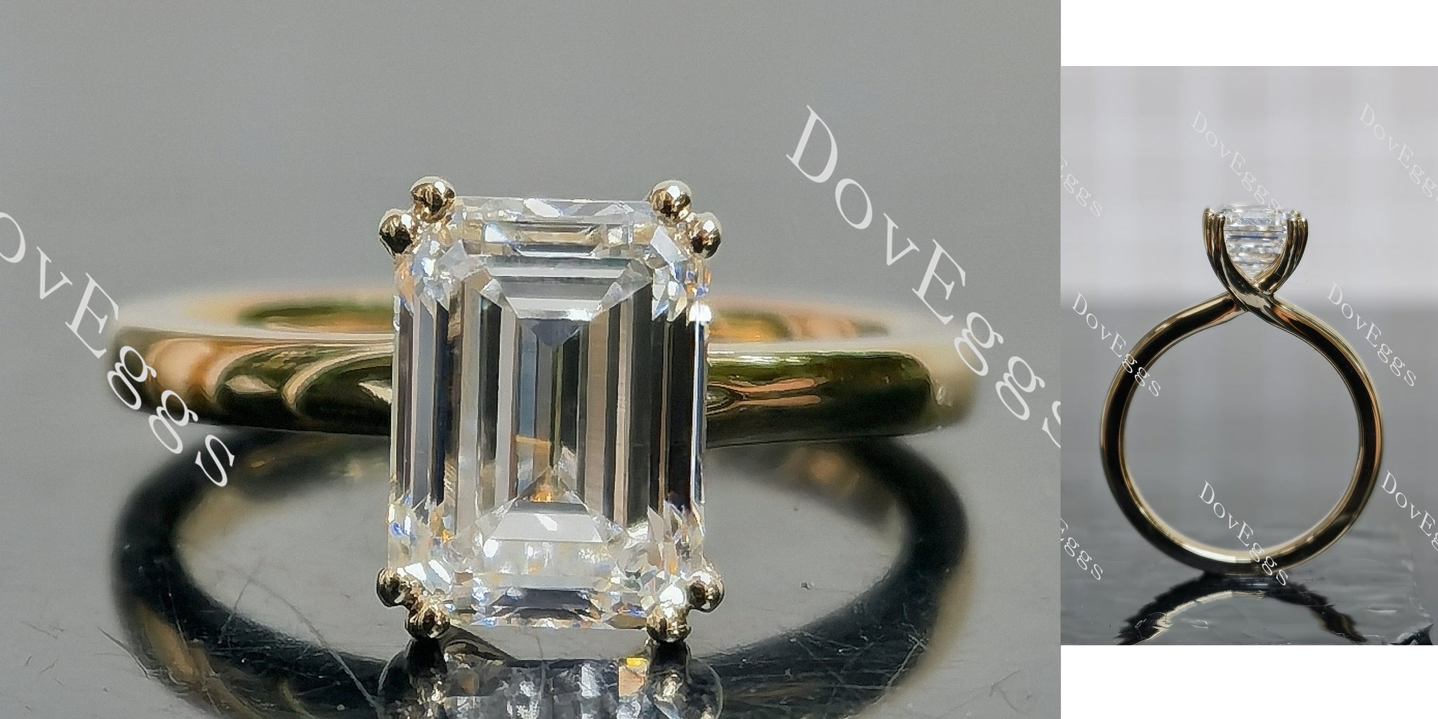 Emerald Pave Solitaire Lab Grown Diamond