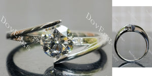  round pave side stones moissanite engagement ring