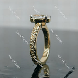 Doveggs Elongated Cushion Solitaire Art Deco Lab Grown Diamond Engagement Ring
