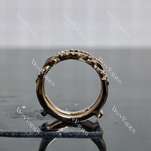 Doveggs round pave moissanite/ lab grown diamond accents enhancer-6.0mm band width