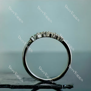 Doveggs marquise round art deco moissanite/lab grown diamond wedding band-1.6mm band width
