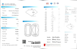 Doveggs 3.260ct cushion Old European Cut F color VVS1 Clarity Excellent cut lab diamond stone(certified)