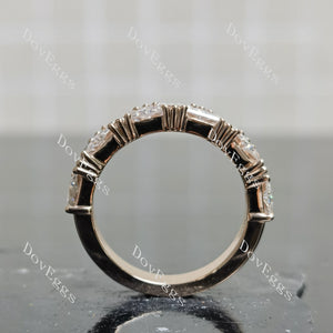 Doveggs triangle half/full eternity moissanite wedding band-4.0mm band width