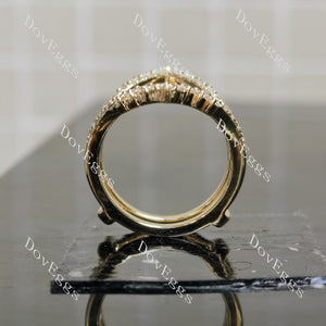 Doveggs round marquise pave moissanite/ lab grown diamond accents enhancer-6.8mm band width