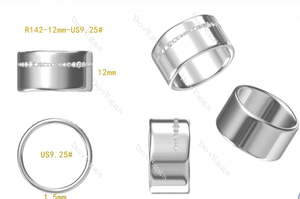 Doveggs round channel set moissanite/lab grown diamond wedding band-12mm band width