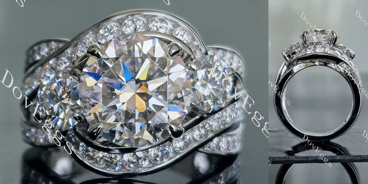 Doveggs side stones channel set engagement ring only semi-mount only(Exclusively to DovEggs Stones)