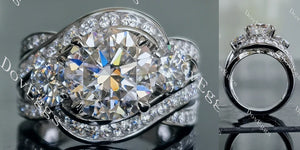Doveggs side stones channel set engagement ring only semi-mount only(Exclusively to DovEggs Stones)