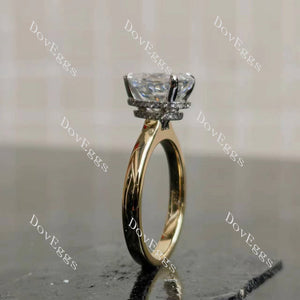 Doveggs pear pave hidden halo moissanite engagement ring