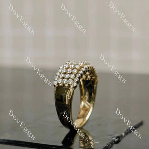Doveggs round five row pave moissanite/lab grown diamond wedding band-3.2mm band width
