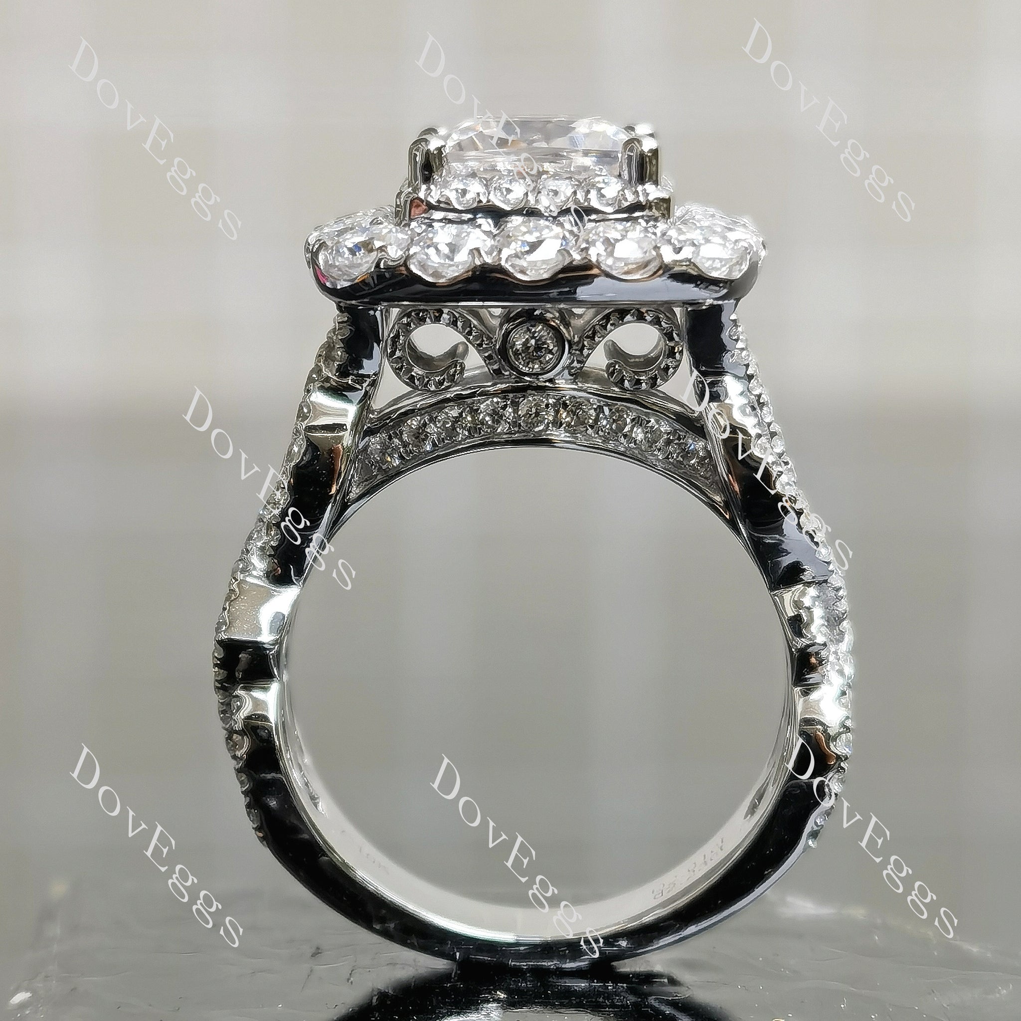 Doveggs halo moissanite engagement ring only