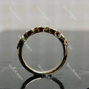 IAIAK round pave bezel moissanite/lab grown diamond wedding band-2.5mm band width