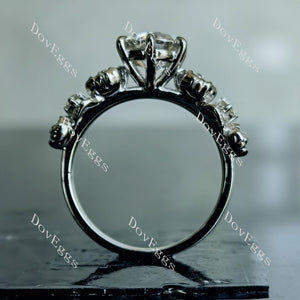 Doveggs round floral art deco moissanite engagement ring