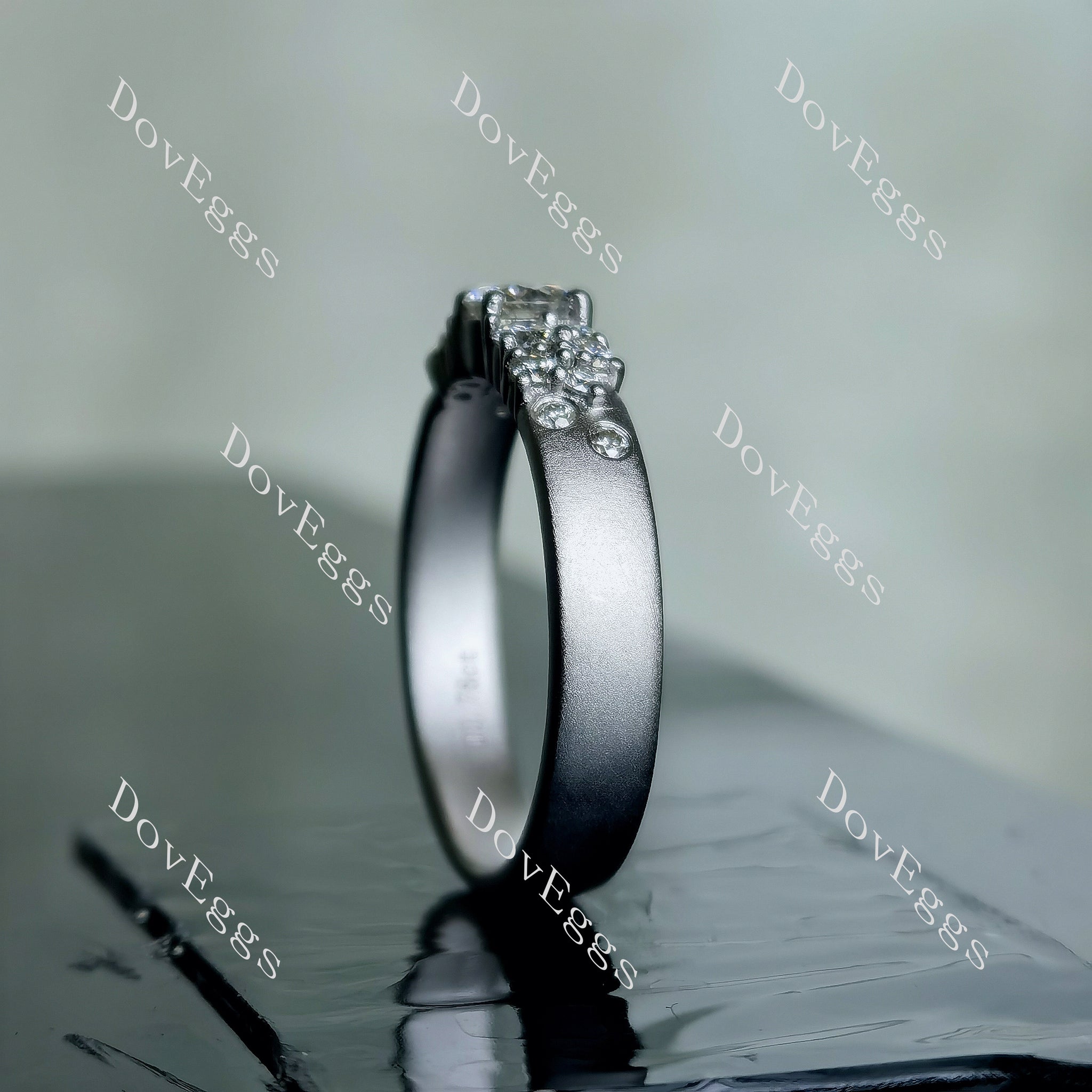 Doveggs round art deco moissanite/lab grown diamond wedding band-4.0mm band width